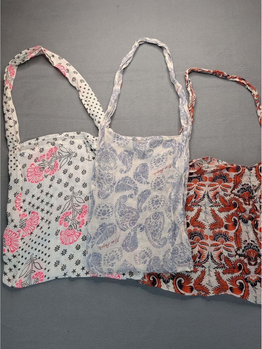 Free People Crossbody Bag Lot 3 Womens Medium Multicolor Floral Boho Lightweight